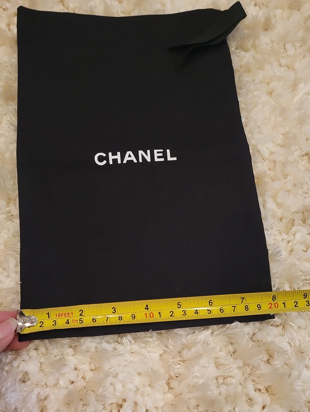 CHANEL Black Dust Bags with White Logo (Pair)
